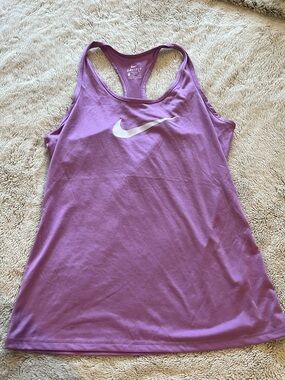 Nike Purple Dri-FIT Racerback Tank with White Swoosh lavender medium